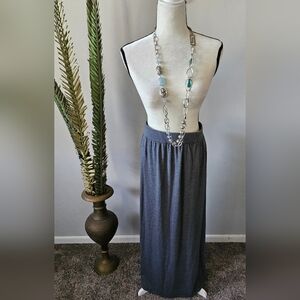 Cato Gray Maxi Skirt with Wide Waistband